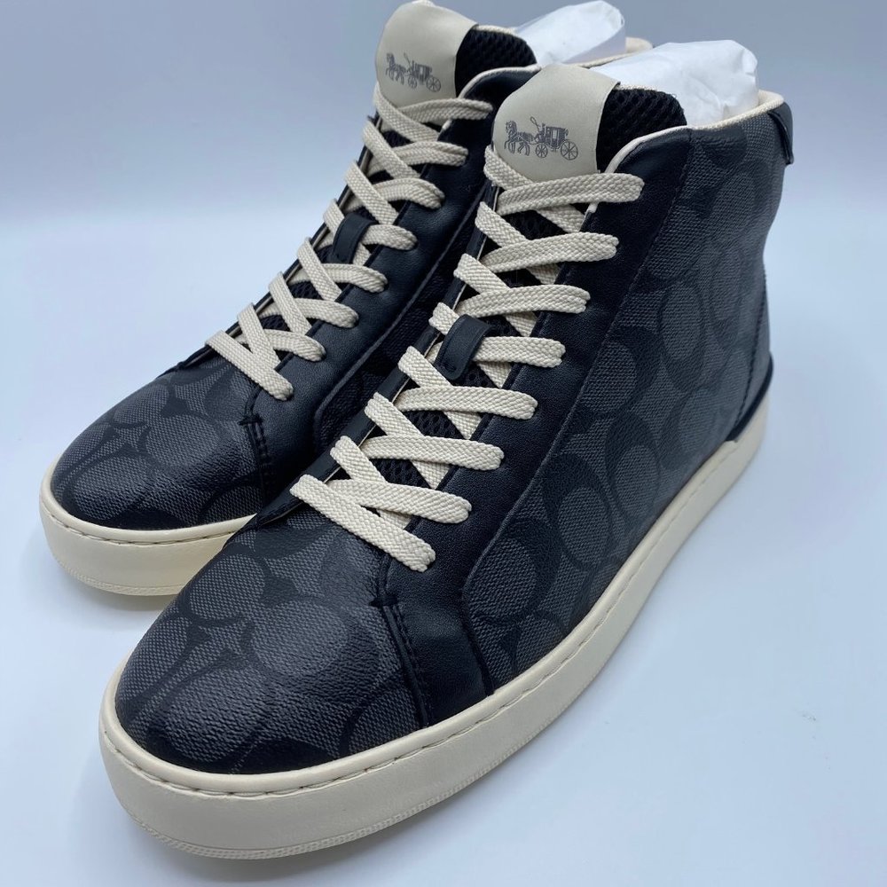 Coach Clip High Top Womens Size 9.5 D Charcoal / Black BNIB
